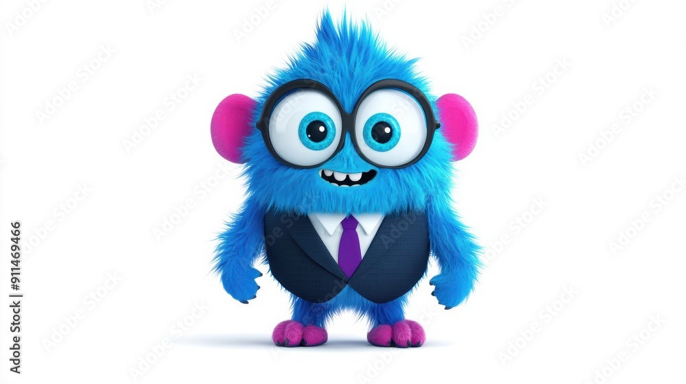 A cartoon character with glasses and a suit is smiling A cartoon character with glasses and a suit is smiling