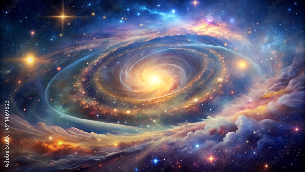 Fototapeta premium Cosmic Nebula of the Soul: A Tapestry of Stardust and Light Generative AI