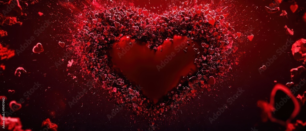 Abstract bomb explosion of love symbols and phrases Abstract bomb explosion of love symbols and phrases