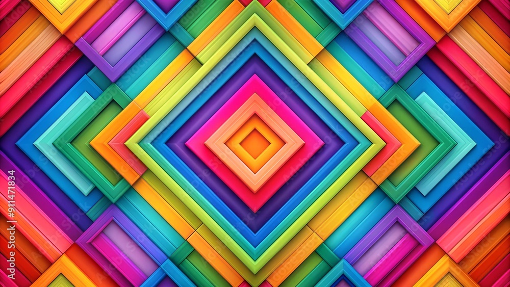 Geometric Harmony: Intersecting Squares in Vibrant Hues Generative AI Geometric Harmony: Intersecting Squares in Vibrant Hues Generative AI