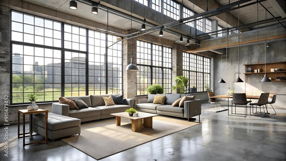 Industrial Chic: Concrete Jungle Oasis AI generated Industrial Chic: Concrete Jungle Oasis AI generated