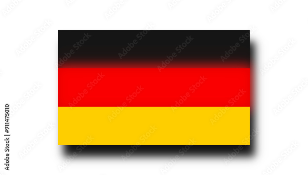 Naklejka premium flag of Germany isolated as symbol with deep dark shadow