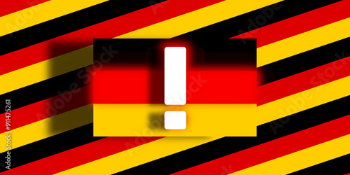 exclamation mark with red b...