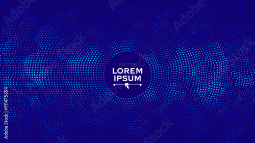 Abstract Digital Circles of Particles with Noise. Business or Science Background. Medical Research or Tech Innovation Online Webinar Presentation Event. Conference or Forum Banner Vector.