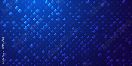 Wallpaper Mural Blue Mathematical Plus Symbols Pattern. Math Design Elements Background. Medical Tech Background. Vector Illustration. Torontodigital.ca