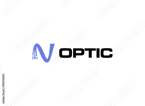 optical cable logo design with initial name business
