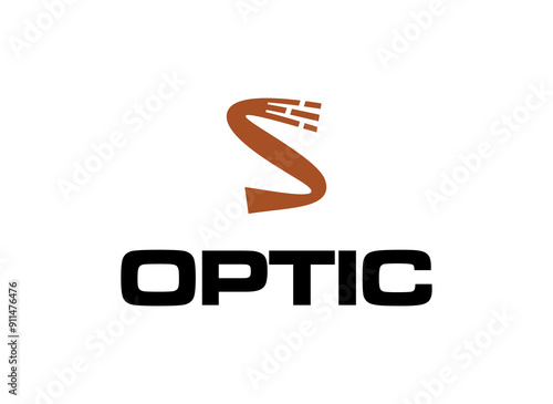 optical cable logo design with initial name business