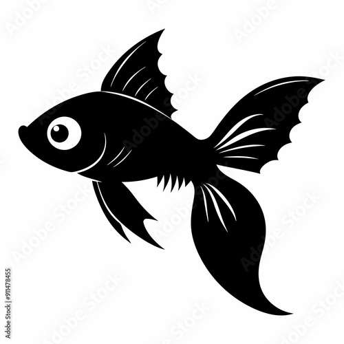 Guppy Black silhouette