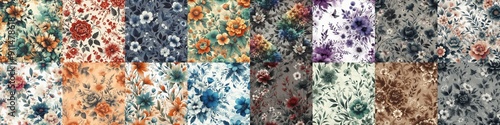 beautiful flowers in ink draw style. AI generated illustration