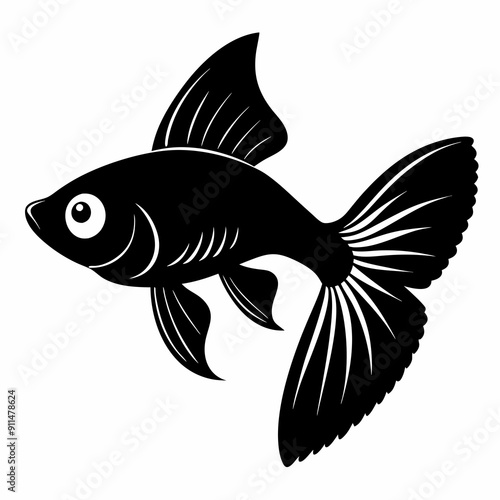 Guppy Black silhouette