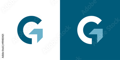 Letter G arrow logo modern symbol abstract circle logotype template