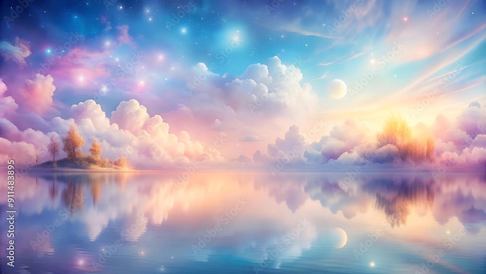 Naklejka premium Ethereal Dreamscapes: A Symphony of Pastel Hues AI generated