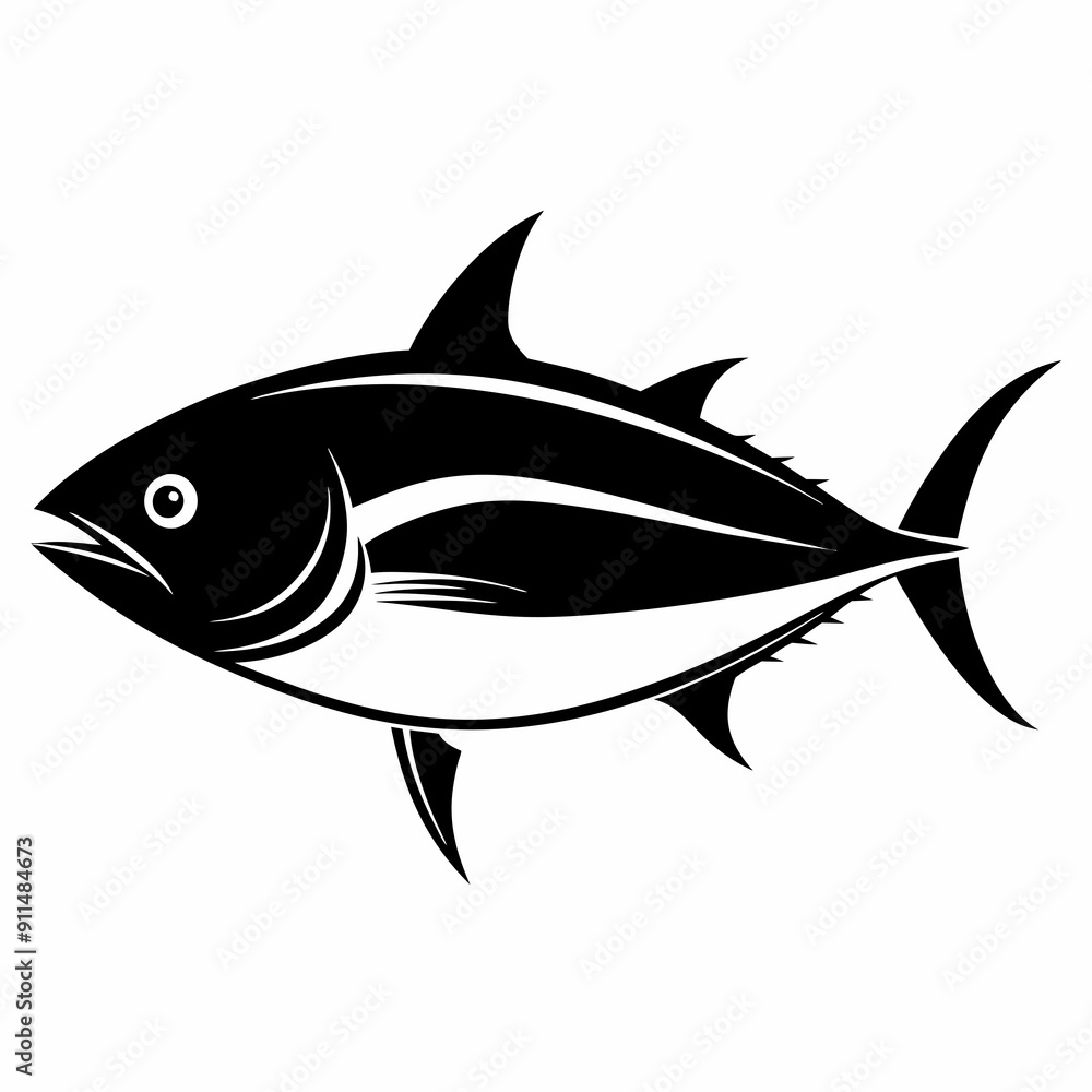 Obraz premium Tuna Black silhouette