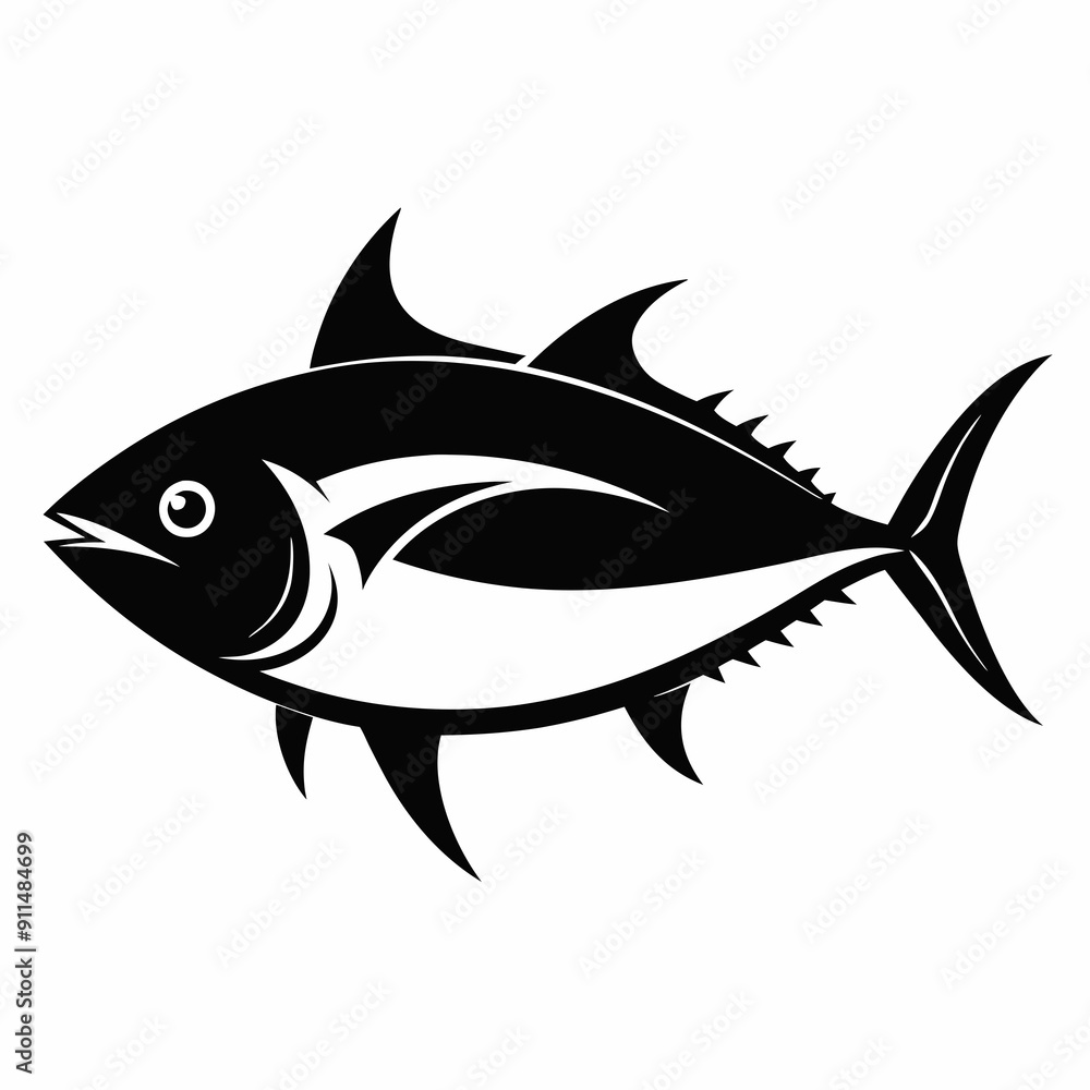 Fototapeta premium Tuna Black silhouette