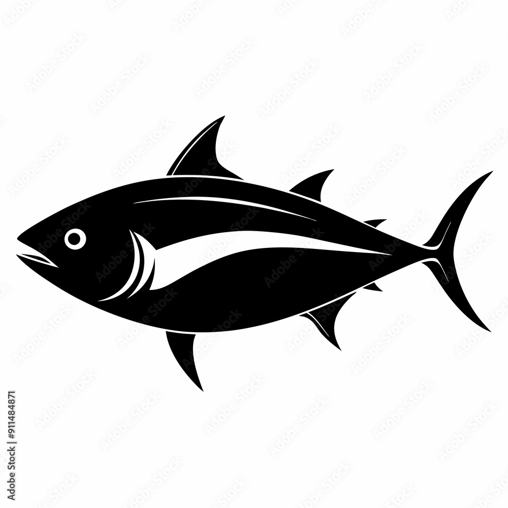 Obraz premium Tuna Black silhouette
