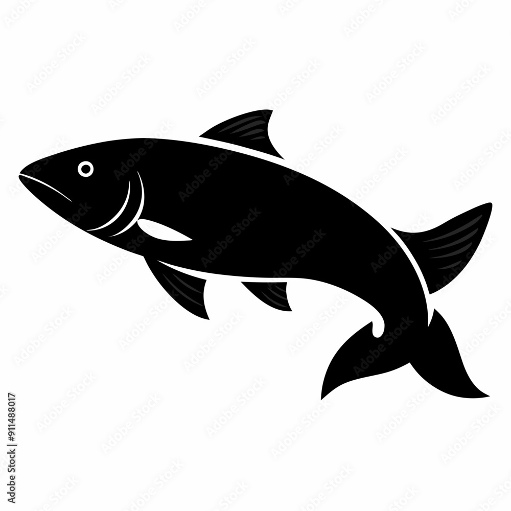 Salmon Black silhouette Salmon Black silhouette