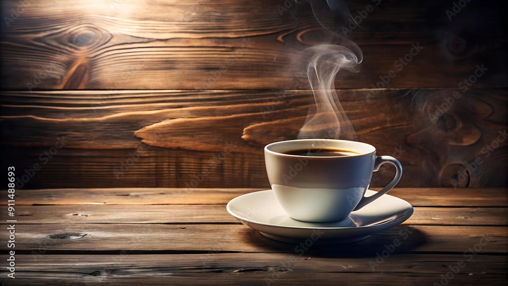 A Warm Morning Brew: A Simple Still Life with a Coffee Cup on a Wooden Table AI generated A Warm Morning Brew: A Simple Still Life with a Coffee Cup on a Wooden Table AI generated