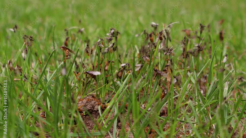 Flying ants leaving their nests for the nuptial flight. Flying ants leaving their nests for the nuptial flight.