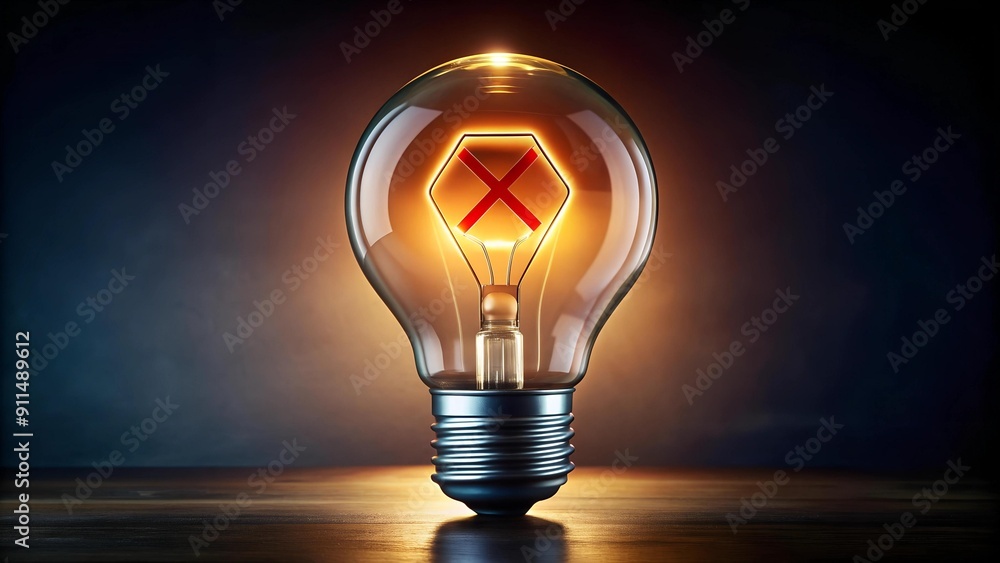 Illuminating Caution: A Stop Sign Emblazoned Within a Glowing Light Bulb AI generated Illuminating Caution: A Stop Sign Emblazoned Within a Glowing Light Bulb AI generated