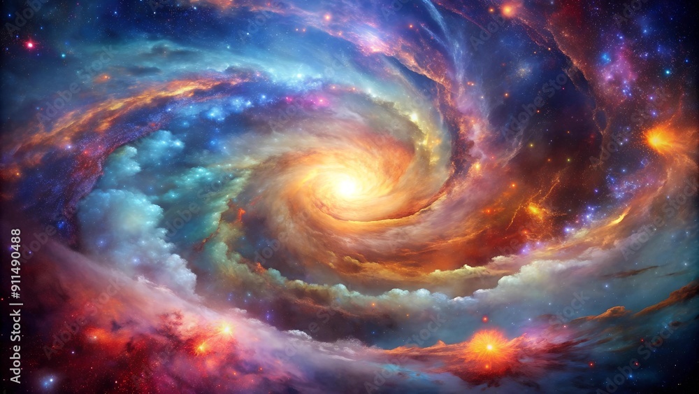A Vibrant Galaxy Canvas with Swirling Nebulae AI generated A Vibrant Galaxy Canvas with Swirling Nebulae AI generated