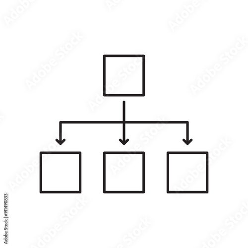 Flow chart icon design, isolated on white background, vector illustration