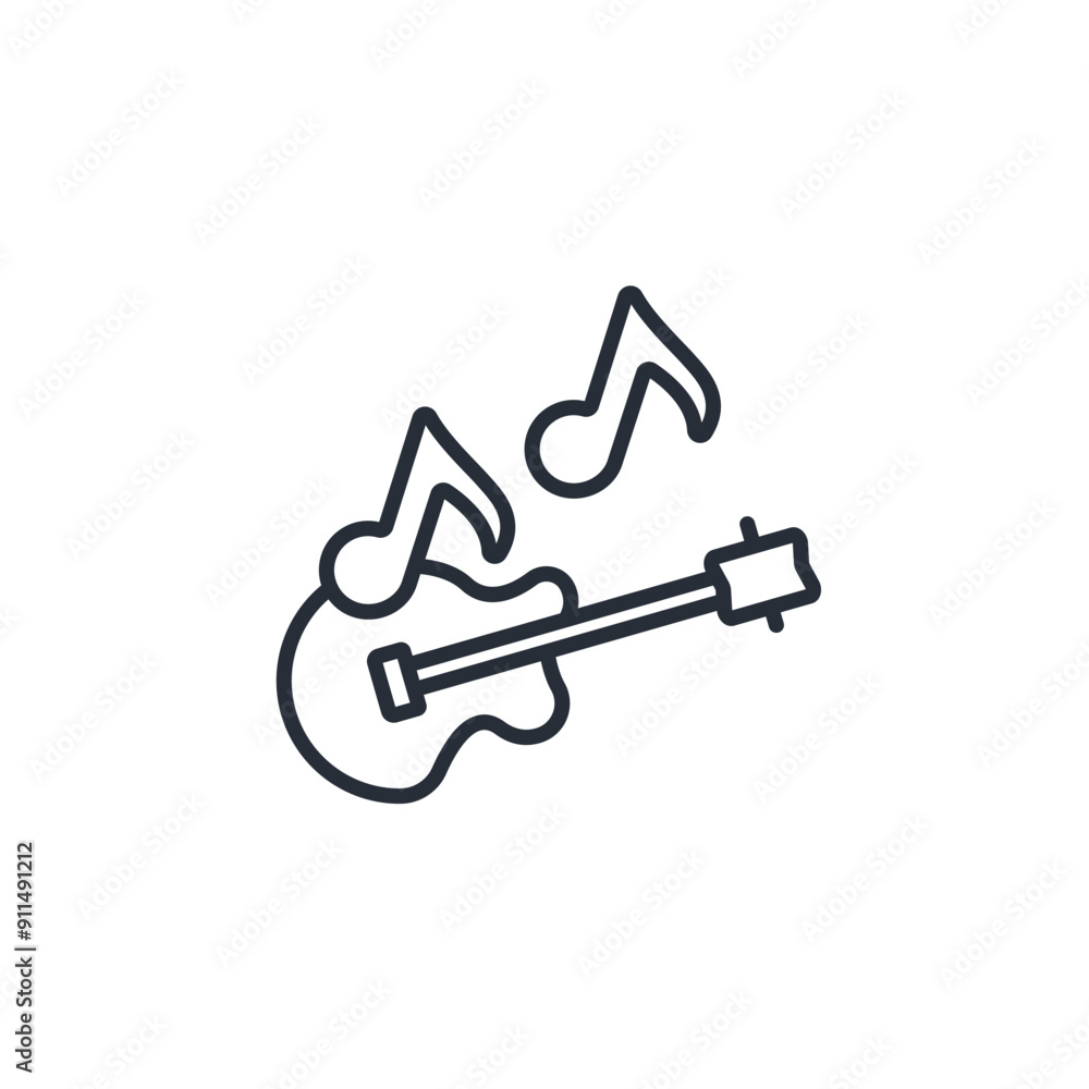 Guitar icon. vector.Editable stroke.linear style sign for use web design,logo.Symbol illustration. Guitar icon. vector.Editable stroke.linear style sign for use web design,logo.Symbol illustration.