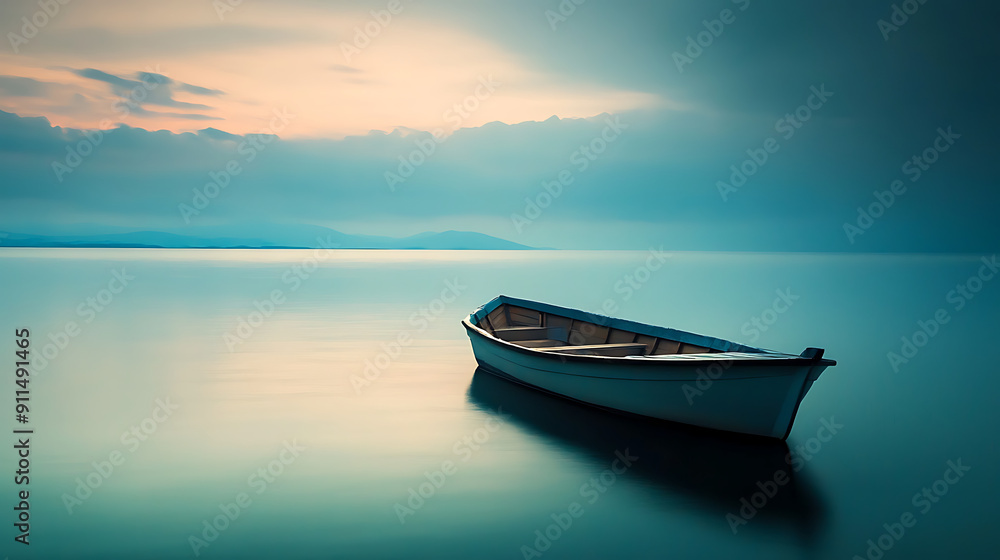 Serene Seascape with Boat Serene Seascape with Boat