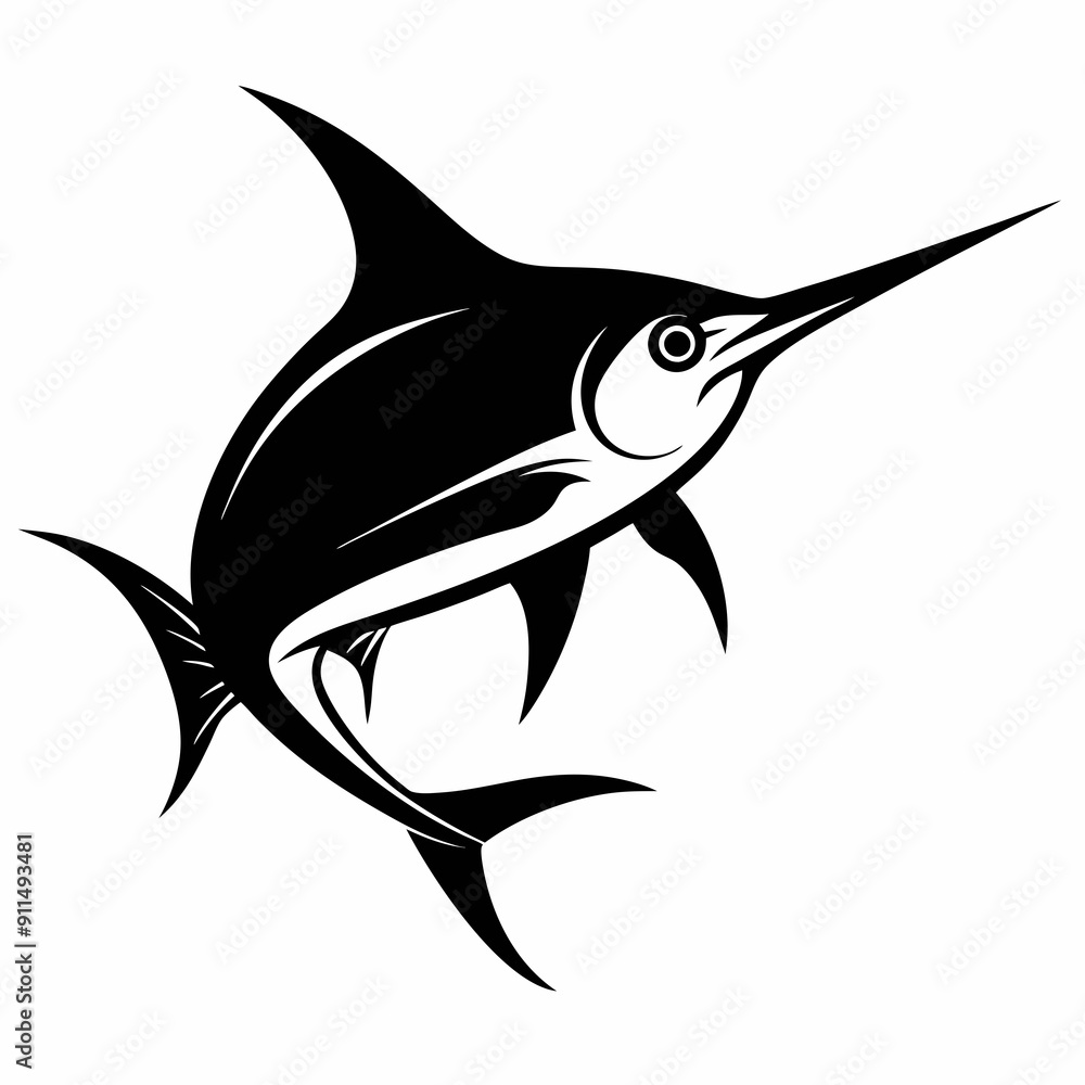 Swordfish Black silhouette Swordfish Black silhouette