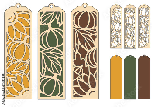 Sunflower and fall pumpkin layered bookmark,  Autumn decoration, svg for cricut