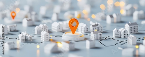 Property insurance coverage map with highlighted areas, property insurance, coverage map