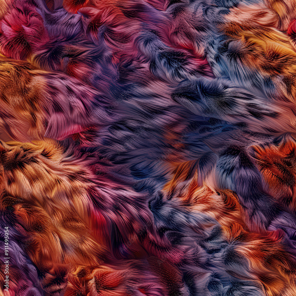 Fototapeta premium High Quality Colorful Fur Texture Tile