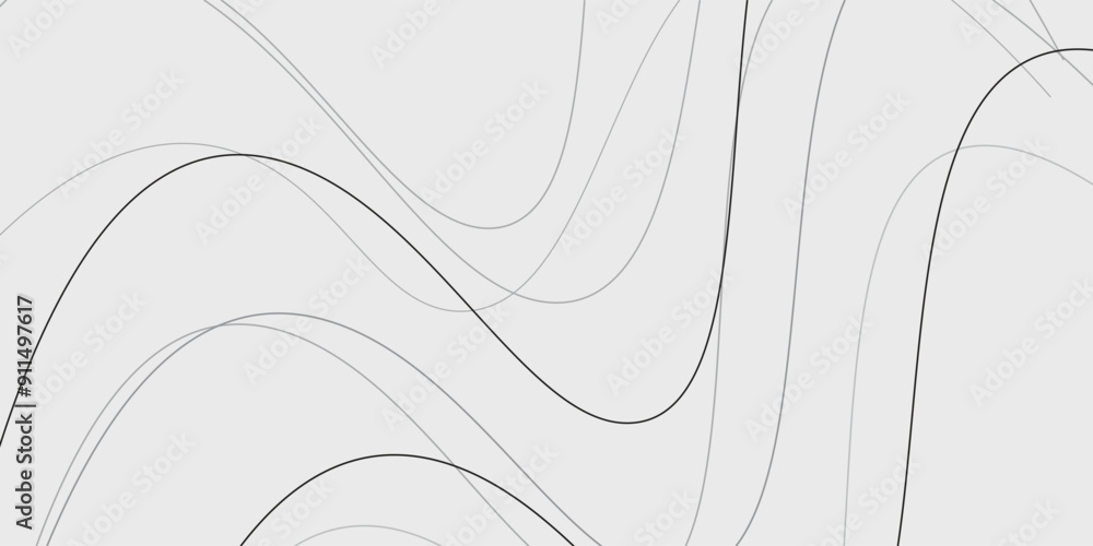 Black line wave on white background. Curved lines. Abstract art background vector. Black line wave on white background. Curved lines. Abstract art background vector.