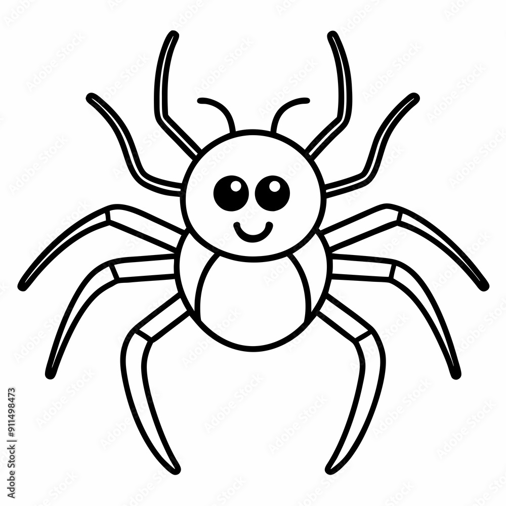 Cute Spider Vector Illustration - Cartoon, Clipart, and Line Art Design Cute Spider Vector Illustration - Cartoon, Clipart, and Line Art Design