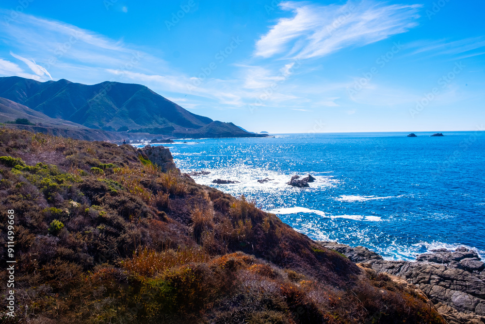  Seascape in Big Sur in California.