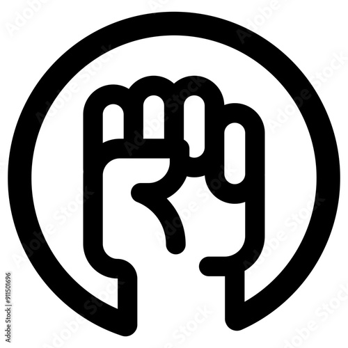 Fist raised above head icon