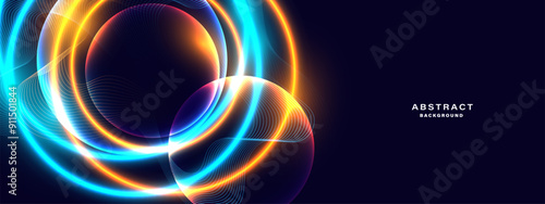 Abstract futuristic background with glowing neon light effect.Vector illustration.	
