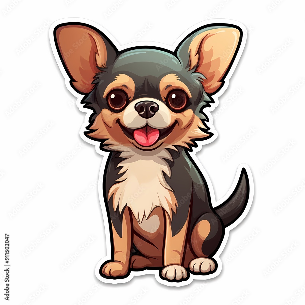 A cheerful Chihuahua illustration perfect for décor, gifts, and various commercial uses. A cheerful Chihuahua illustration perfect for décor, gifts, and various commercial uses.