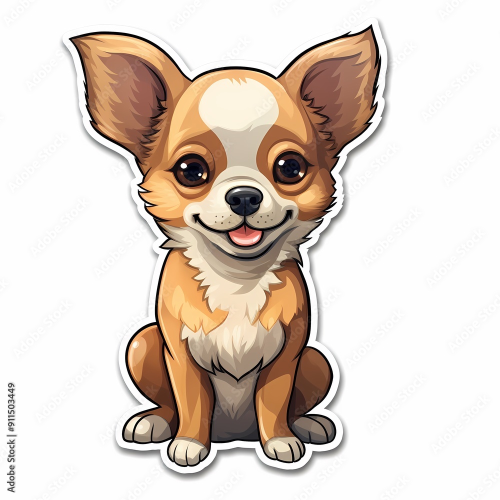 A cheerful Chihuahua illustration perfect for décor, gifts, and various commercial uses. A cheerful Chihuahua illustration perfect for décor, gifts, and various commercial uses.