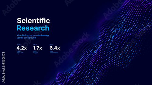 Cyber Big Data Flow Particles Tech Business or Science Background. Medical Research or Tech Innovation Online Webinar Presentation Event. Conference or Forum Vector Illustration Backdrop.