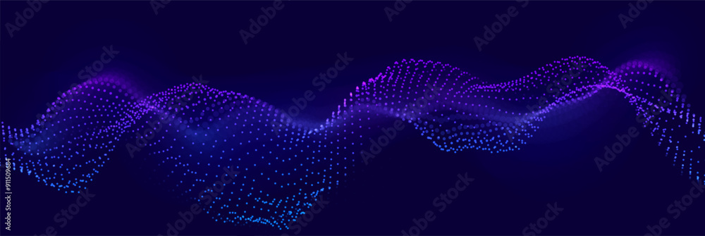 Fototapeta premium Cyber Big Data Flow Particles Bokeh. Digital Neural Network. Concept of AI Artificial Intelligence Technology Machine Deep Learning. Digital Communication. Science Technology Presentation Vector.