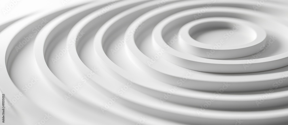 Curved Abstract Shapes on White Circular Background 3D Illustration Curved Abstract Shapes on White Circular Background 3D Illustration