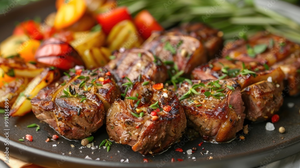 Grilled Lamb Chops with Roasted Vegetables Grilled Lamb Chops with Roasted Vegetables