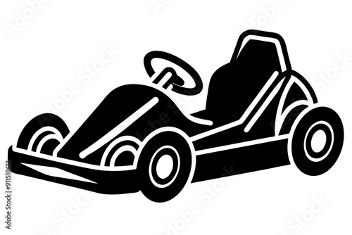 Go kart silhouette, Go kart icon vector illustration 

