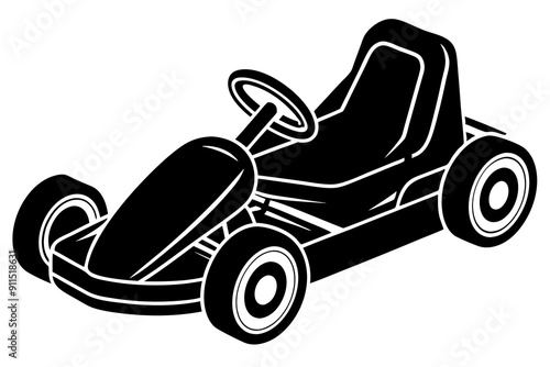 Go kart silhouette, Go kart icon vector illustration 

