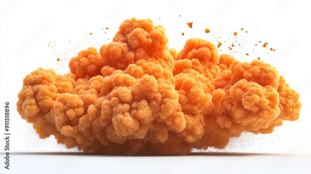 Explosion of bright orange substance in motion Explosion of bright orange substance in motion