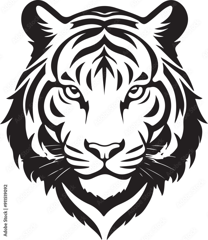 silhouette illustration of an artistic tiger vector silhouette illustration of an artistic tiger vector