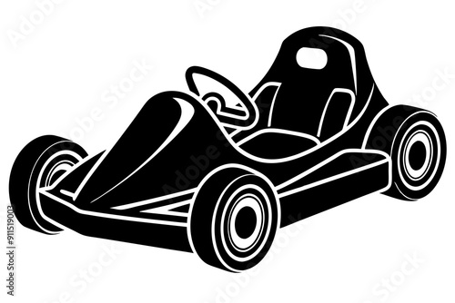 Go kart silhouette, Go kart icon vector illustration 

