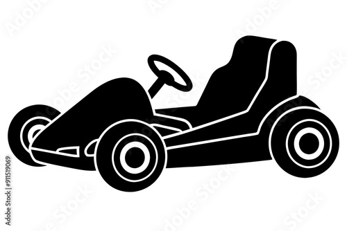 Go kart silhouette, Go kart icon vector illustration 

