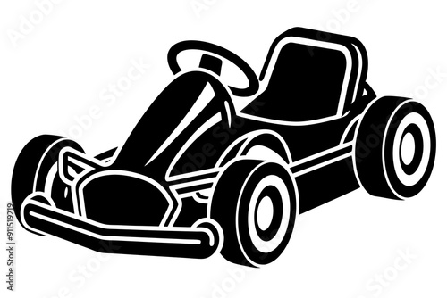 Go kart silhouette, Go kart icon vector illustration 

