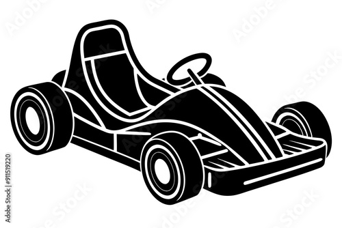 Go kart silhouette, Go kart icon vector illustration 

